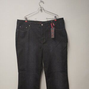 NWT Zana-Di Women's Plus Size 26 Bootcut High Rise Retro Dark Black Denim Jeans